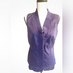 Worthington Sleeveless V-Neck Blouse in Deep Purple